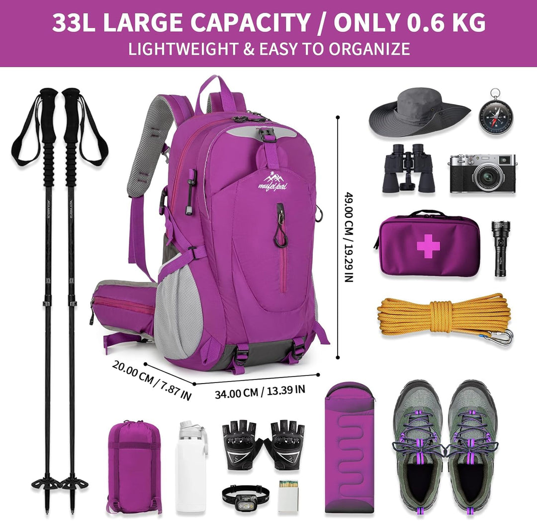 Amythe Schulrucksack Jungen Mädchen Gross Kapazität 33L, Wanderrucksack Leichter Teenager für ab 12