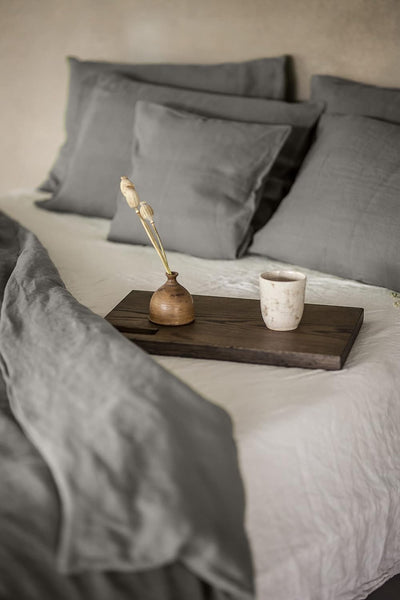 Ger3as Leinen Bettwäsche Set 100% Natur Leinen Stonewashed, Naturfaser Leinen, mit Hotelverschluss (
