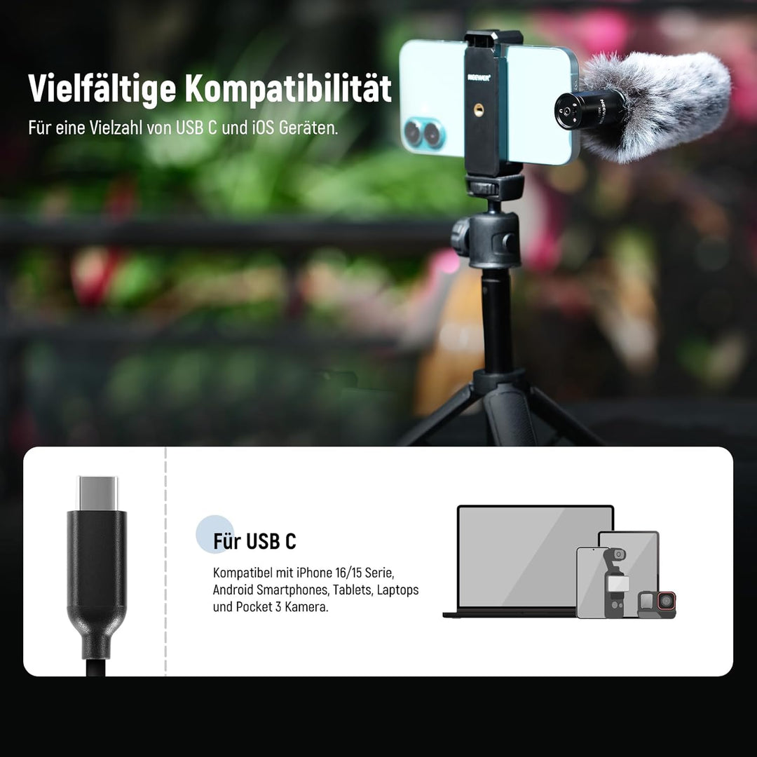 NEEWER KM17 USB C Mikrofon Geräuschunterdrückung Plug & Play hohe Empfindlichkeit Nierencharakterist