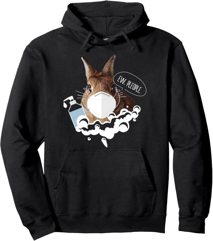 Kaninchen I Hase Mit Gesichtsmaske Pullover Hoodie