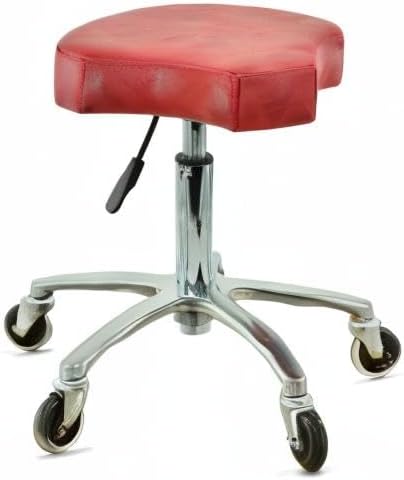 VAKON SALON - Ergonomischer Sitzhocker rot höhenverstellbar von 50 bis 65 cm Rollhocker - Drehhocker