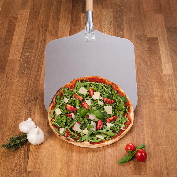 Blumtal Pizzaschieber mit grosser Fläche und abnehmbaren Griff - 30,5cm x 30,5cm Pizzaschaufel Alumi