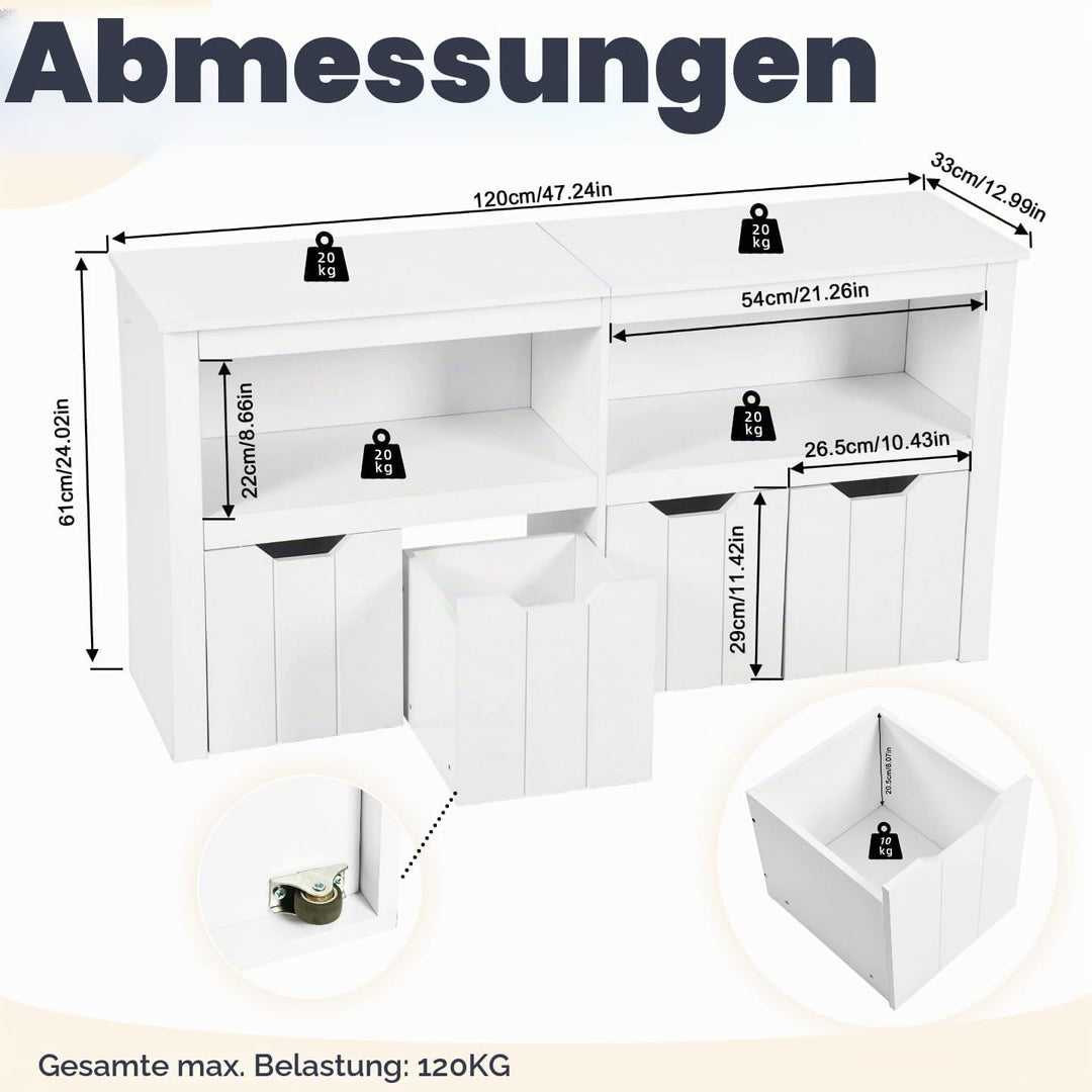 Kinderregal Spielzeugregal mit Boxen,Kinderzimmer Regal Kinder Bücherregal mit Kinderkommode,Spielze
