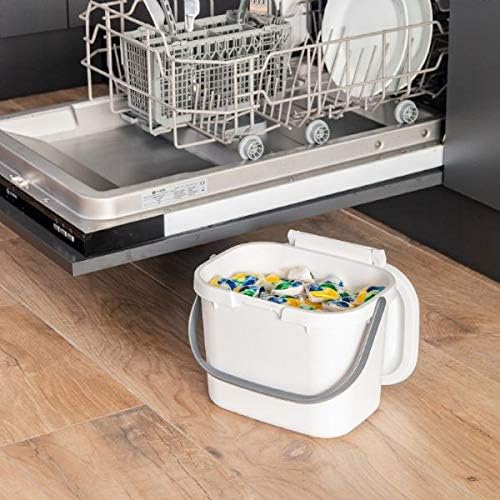 Addis, Komposteimer für Lebensmittelabfälle für die Küche, Plastik, metallic Silver, Compost Caddy C