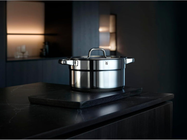 WMF Compact Cuisine Kochtopf klein 16cm, Glasdeckel, Bratentopf Induktion 1,5l, Cromargan Edelstahl