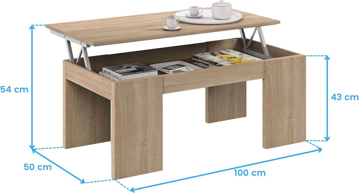 Habitdesign 001637F - Modell Kendra, Esstisch, Kanadische Eiche, Masse: 100 cm (Breite) x 43-54 cm (