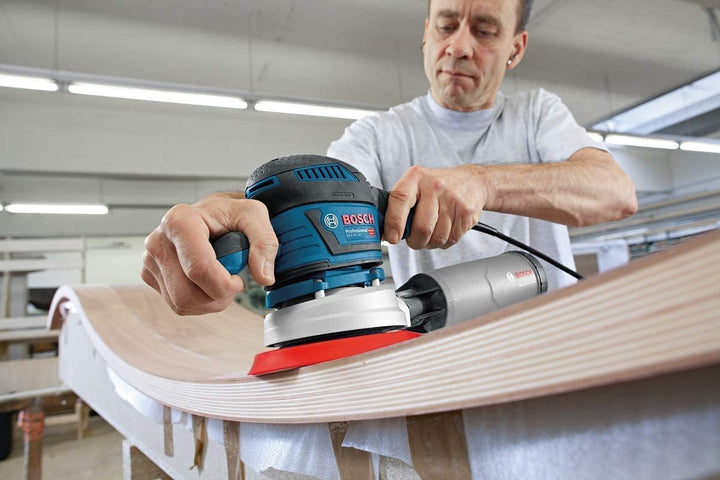 Bosch Professional Exzenterschleifer GEX 40-150 (inkl. Zusatzhandgriff, Staubbox, Schleifteller-⌀ 15