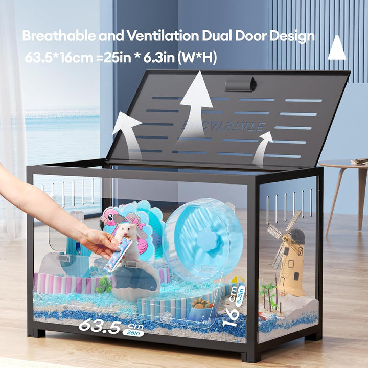 BUCATSTATE Hamsterkäfig Metall 2,0 - Kleintierlebensräume Gross Stapelbar mit Doppeltür 80L x 44,7W