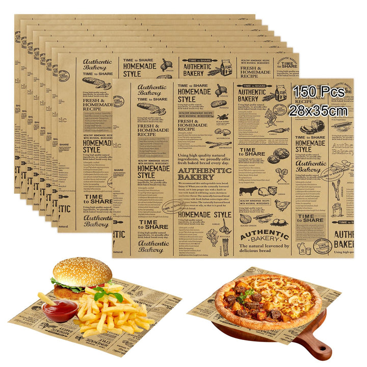 150 Blätter Backpapier Zeitungsoptik 28x38CM Deli Papierblätter Fettdichte Papierblätter Lebensmitte