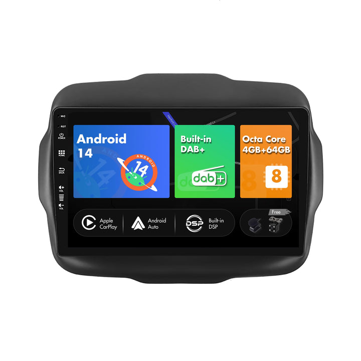 SXAUTO - Built-in DAB - Android 12 IPS Autoradio Passt für Jeep Renegade (2015-2018) - Eingebaut Car