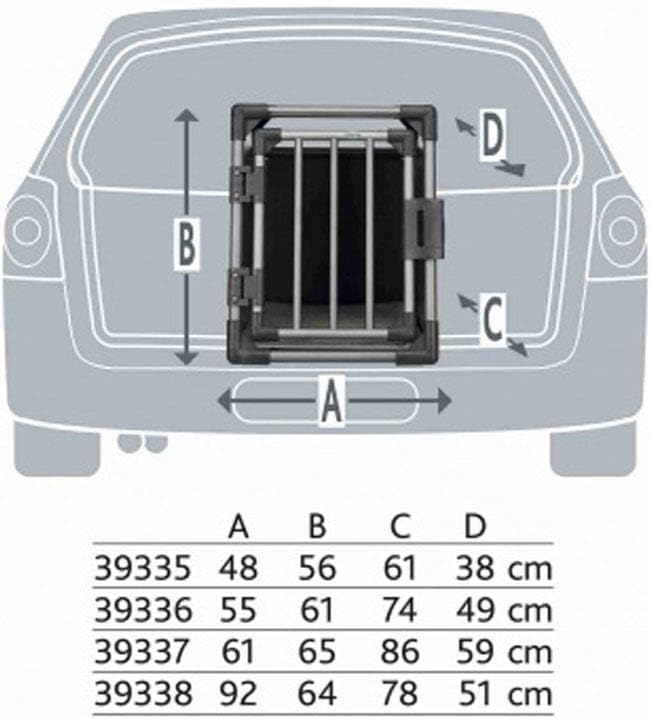 TRIXIE Hunde-Transportbox, Aluminium, M: 55 x 61 x 74 cm, grafit, stabil und geräuscharm, rutschfest