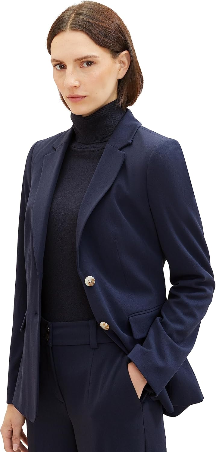 TOM TAILOR Damen Basic Blazer 36 10668 - Sky Captain Blue, 36 10668 - Sky Captain Blue
