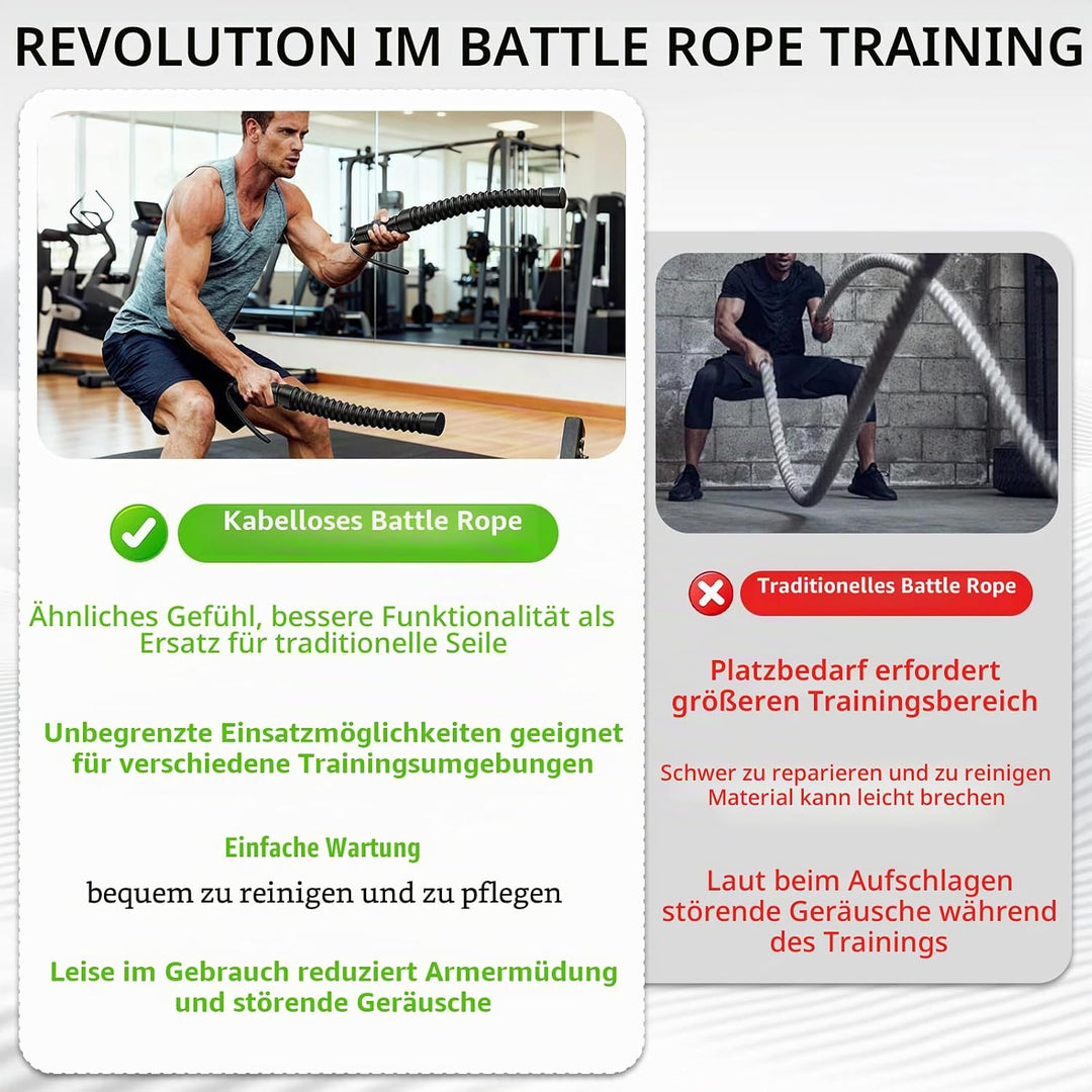 TECKZOON Gewichtetes Battle Rope Ohne Seil, Tragbare Heavy-Duty Training Rope für Home Gym, Intensiv
