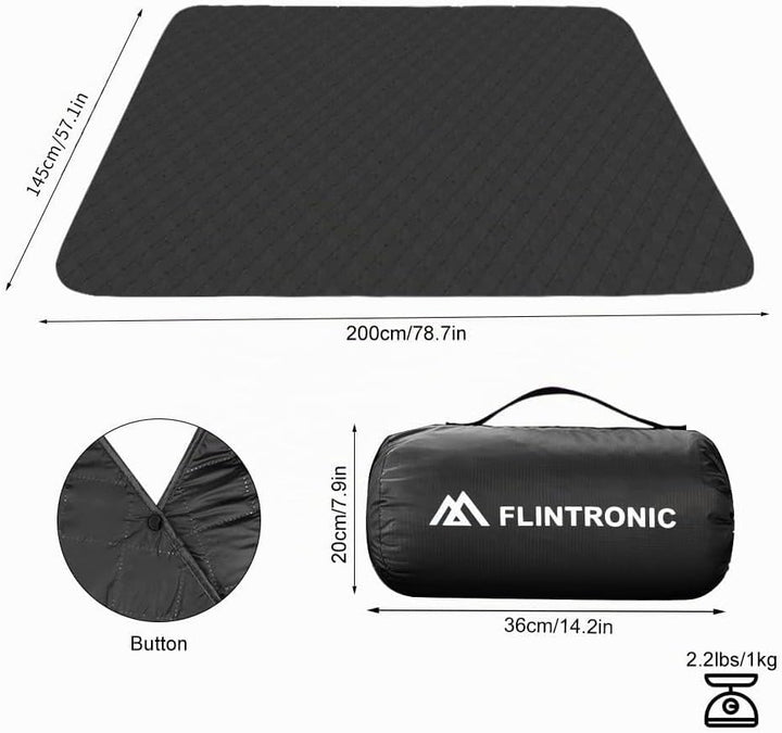 flintronic Picknickdecke, wasserdichte Camping Decke, Faltbare Stranddecke, 145 x 200 cm, Wetterfest
