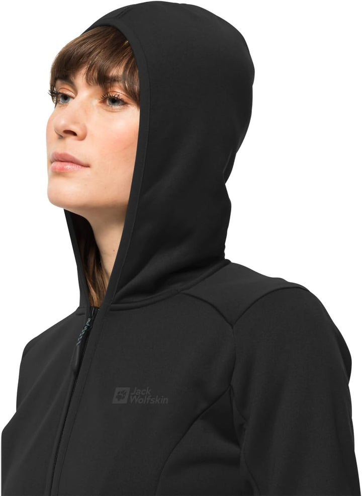Jack Wolfskin Damen Baiselberg Hooded Fz W Fleecejacke S Schwarz, S Schwarz