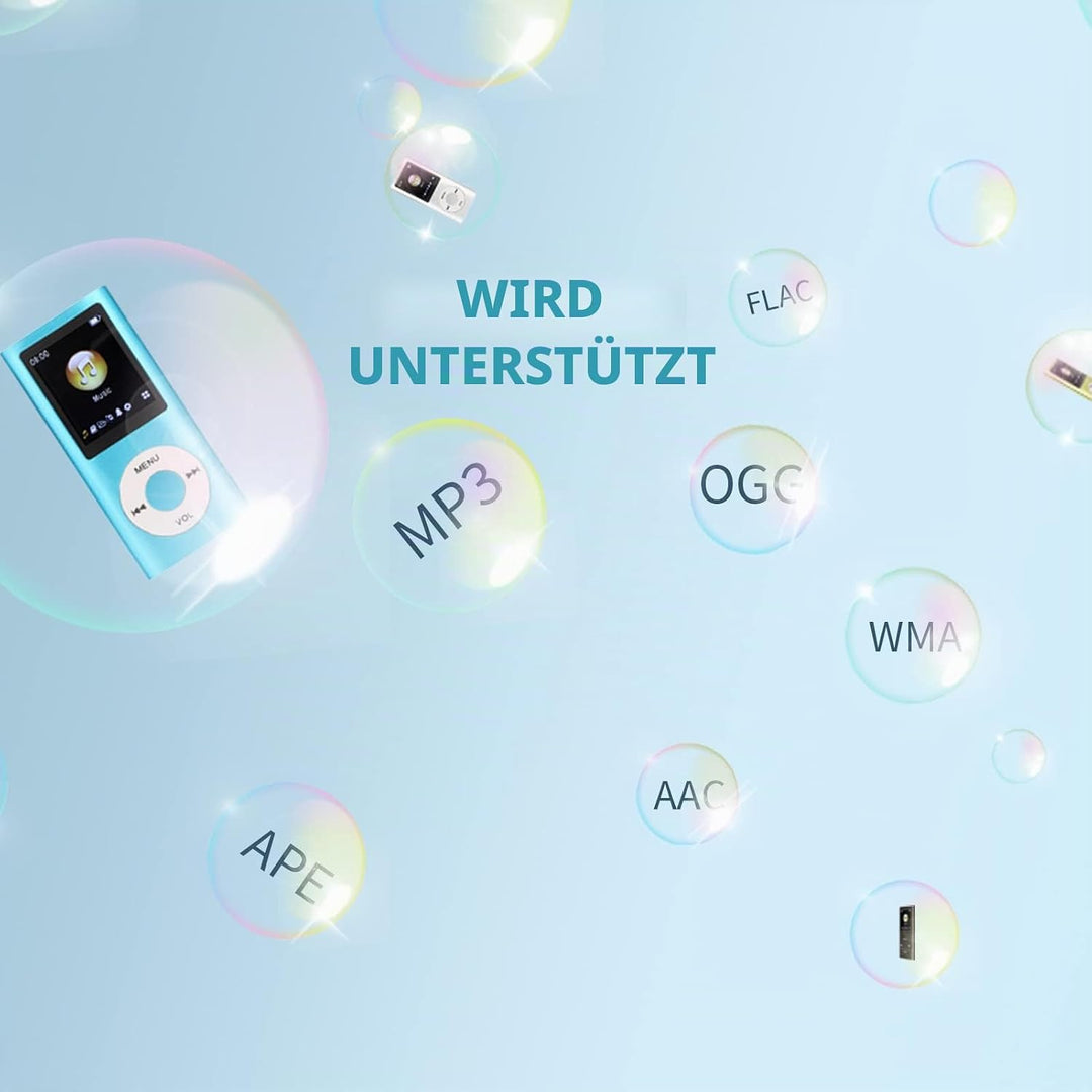 MP3-Musikplayer, MP3-Player, Tragbarer MP3-Player, Schlanker 1,8-Zoll-LCD-Bildschirm, mit Kopfhörer,