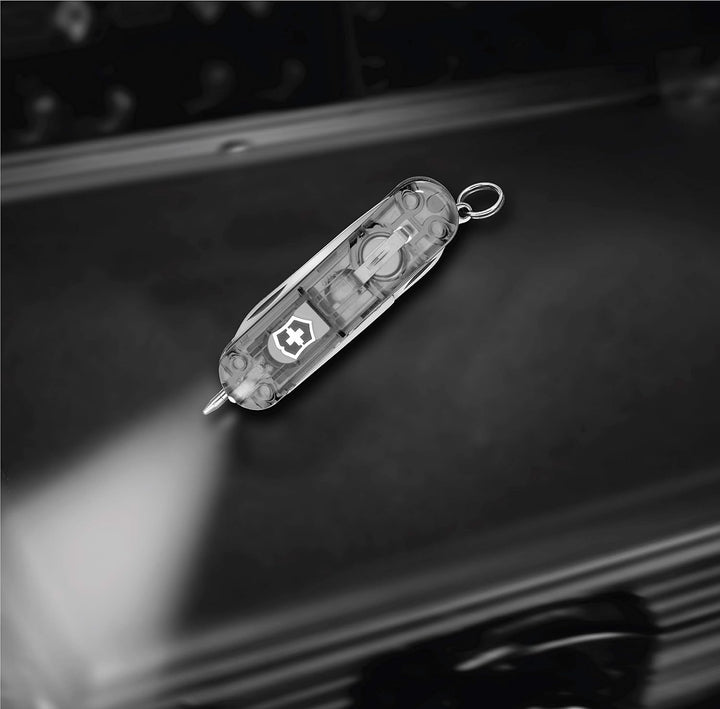 Victorinox Taschenmesser Signature Lite (7 Funktionen, Kugelschreiber, LED-Licht) Silber Transparent