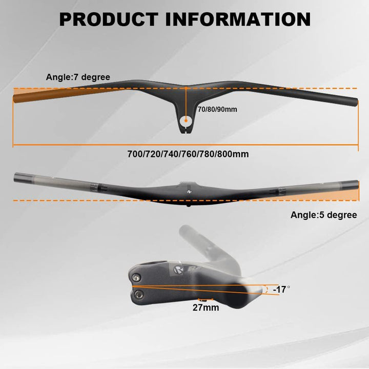 RXL SL downhill carbon lenker riser bar carbon Integrierte mtb lenker riser 1-1/8"(28.6mm) carbon le