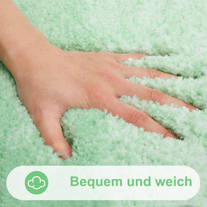 Homaxy Weich Badezimmerteppich 60x90 cm, rutschfest waschbar Badematte Flauschige Hochflor Badteppic