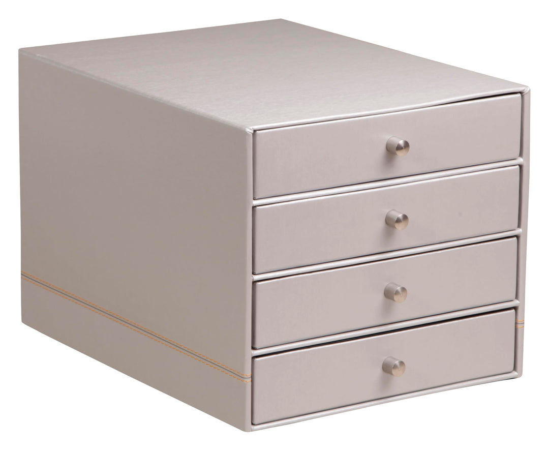 Rhodia 318861C Schubladenbox (mit 4 Schubladen, Griffe aus Metall, Kunstleder, elegant und praktisch