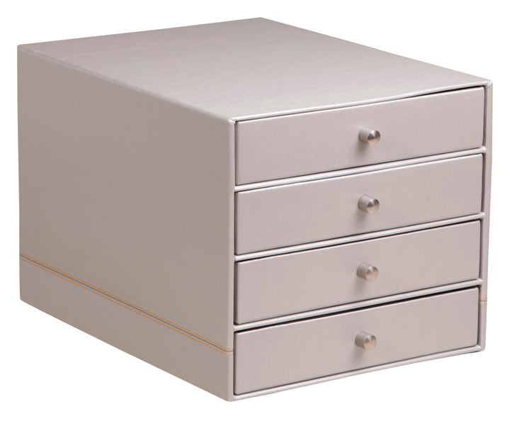 Rhodia 318861C Schubladenbox (mit 4 Schubladen, Griffe aus Metall, Kunstleder, elegant und praktisch