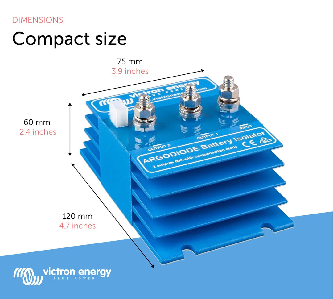 Victron Energy ArgoDiode Batterietrenner 80-2SC (2 Batterien 80 Amp), Einzelhandel