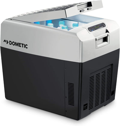 DOMETIC TropiCool TCX 35 - tragbare elektrische Kühlbox, 33 Liter, 12/24 V und 230 V für Auto, Grau