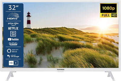 TELEFUNKEN XF32SN550S-W 32 Zoll Fernseher/Smart TV (Full HD, HDR, Triple-Tuner) - Inkl. 6 Monate HD+