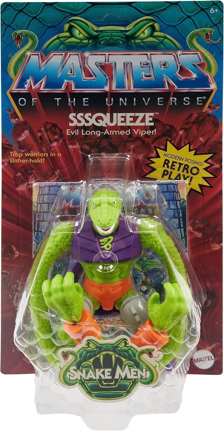 MASTERS OF THE UNIVERSE Snake Men Sssqueeze - Schlangenmensch Bösewicht mit beweglichen 18 cm grosse