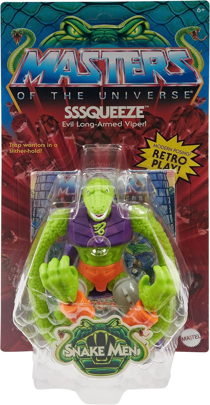 MASTERS OF THE UNIVERSE Snake Men Sssqueeze - Schlangenmensch Bösewicht mit beweglichen 18 cm grosse