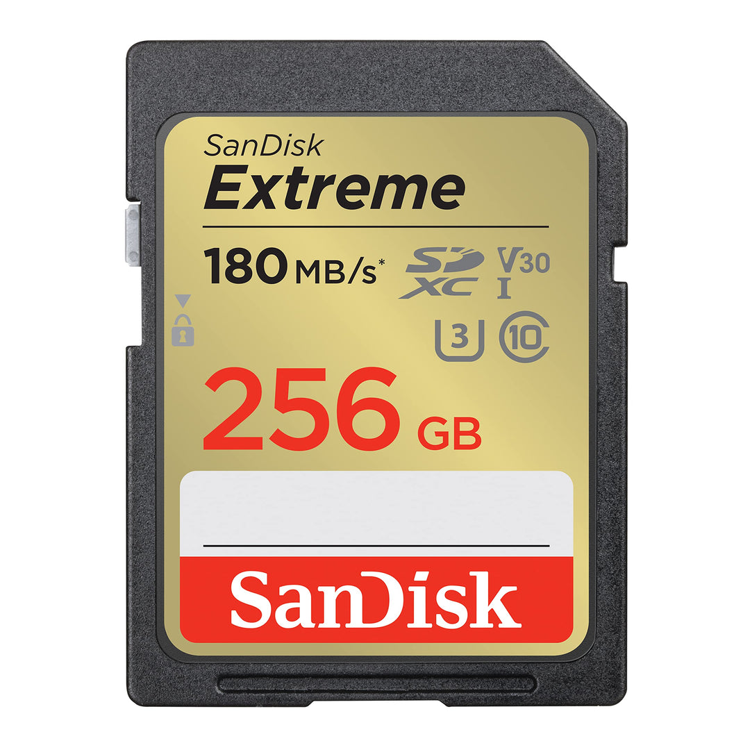 SanDisk Extreme SDXC UHS-I Speicherkarte 256 GB (V30, 180 MB/s Übertragung, U3, 4K UHD Videos, SanDi
