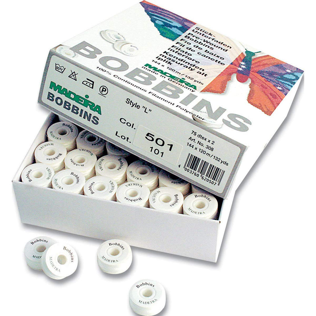 Madeira Bobbins No.150 Box 144 x 120 m schwarz