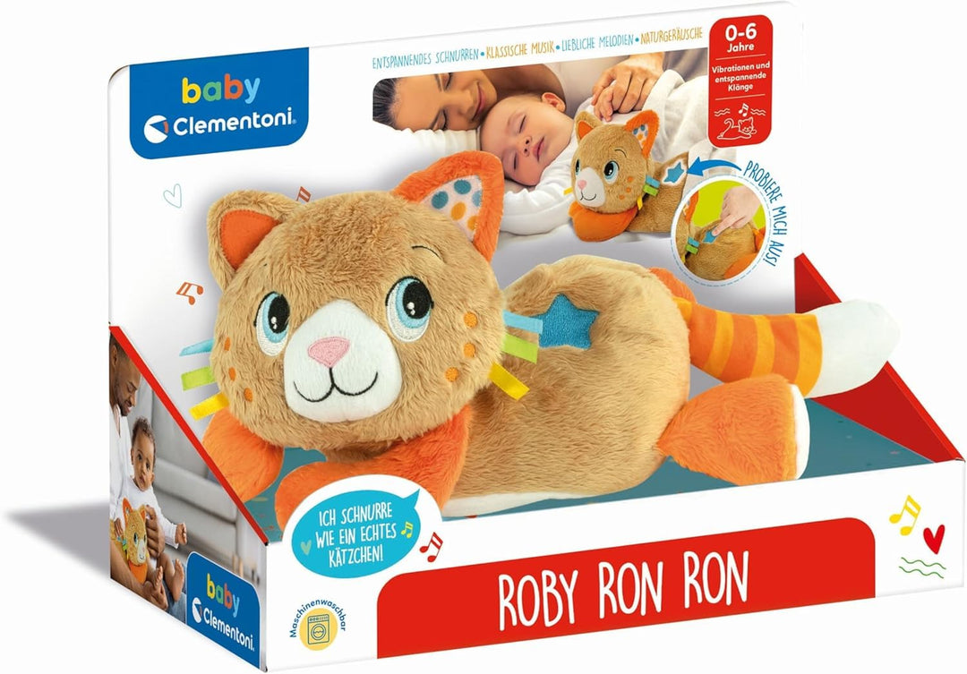 Clementoni Baby Kitty - Schlaf- und Kuschelkätzchen - Schnurrendes Plüsch-Kuscheltier zur Beruhigung