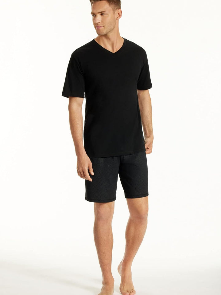 Uncover by Schiesser Herren Schlafanzug kurz 54 Schwarz, 54 Schwarz