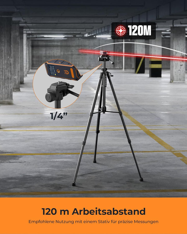 120M Laser Entfernungsmesser Bilateral,CIGMAN Digital Wasserwaage Distanzmessgerät & IPS Hintergrund