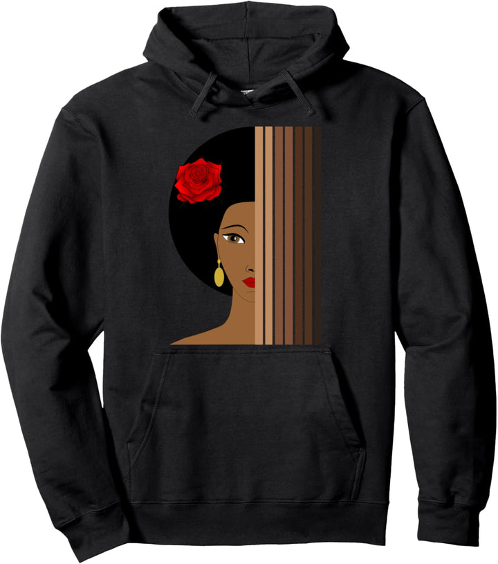 Oheneba: Melanin Shades Black Pride Afrocentric Afro Queen Pullover Hoodie