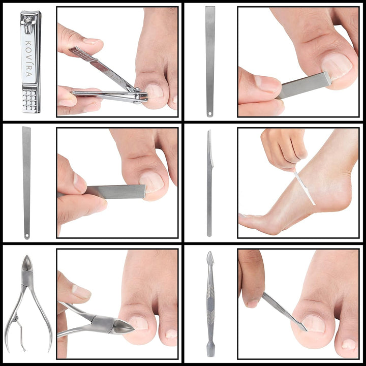Maniküre-Pediküre-Set mit Nagelknipser (19-teilig) – Professionelles Maniküre-Set aus Edelstahl für