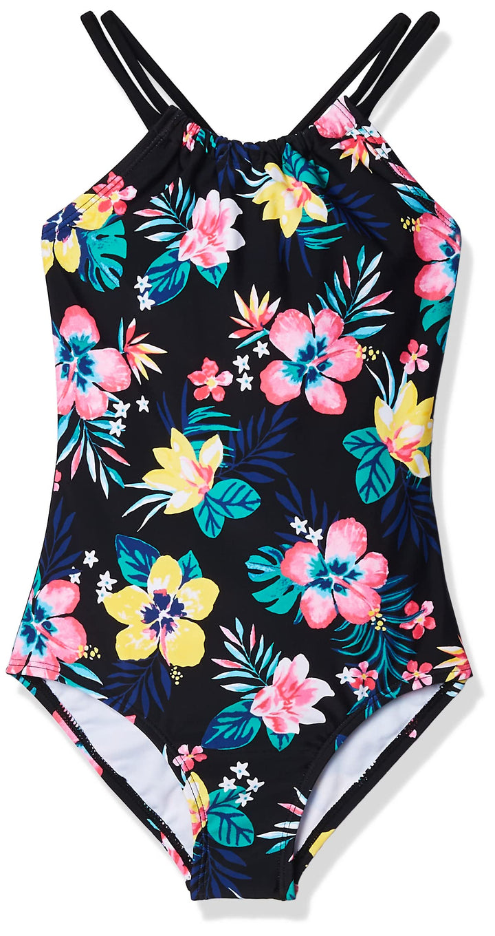 Kanu Surf Girls' Jasmine Beach Sport Halter One Piece Swimsuit