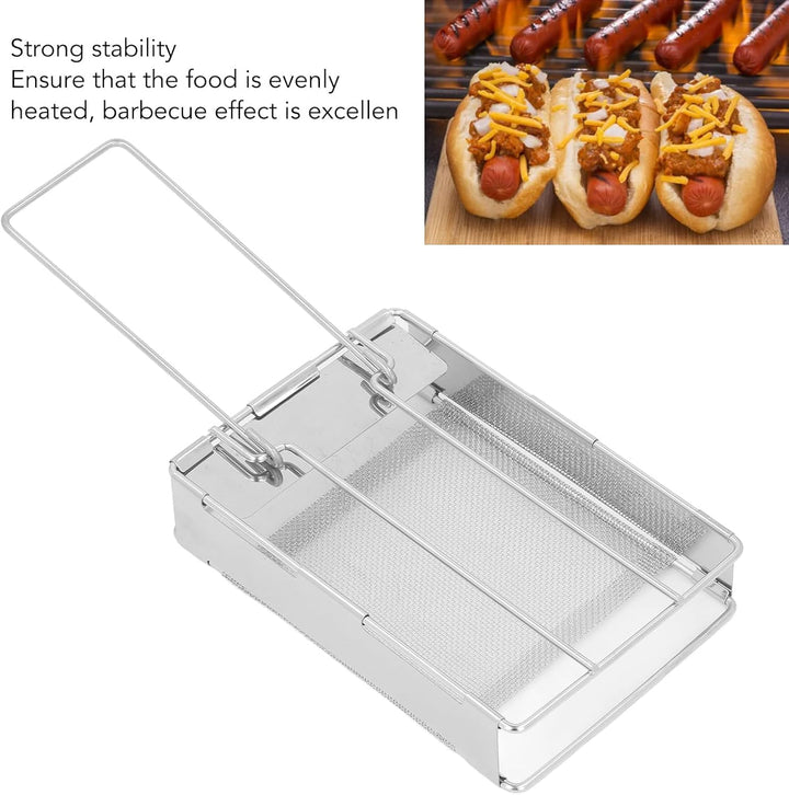 Faltbarer Toaster aus Edelstahl, vielseitiger Mini-Toaster für Brot und Wurst, ideal für Camping und