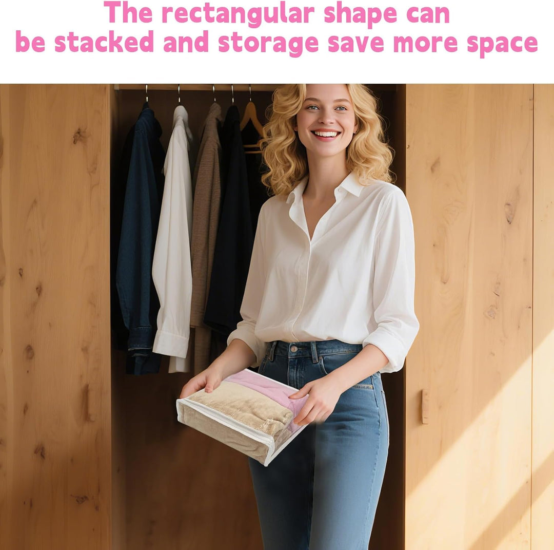 20 Pack Klare Vinyl-Kleideraufbewahrungstaschen mit Reissverschluss,26 x 26 x 6 cm,Faltbare Plastiks