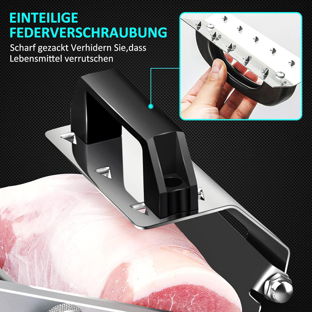Hammelfleisch Edelstahlschneidemaschine,0,3mm-15 mm Dicke Manuelle Fleischschneider Rindfleischschne