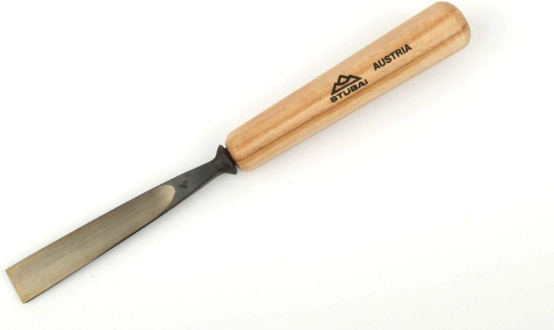STUBAI Stemmeisen Stechbeitel Serie 52 - Form 4 | Gerades Flacheisen - 18 mm, mit Holzgriff, zum Vor