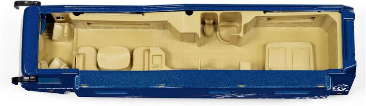 siku 1943, Volkner Wohnmobil, 1:50, Metall/Kunststoff, Blau, Inkl. Spielzeugauto, Bewegliche Teile,