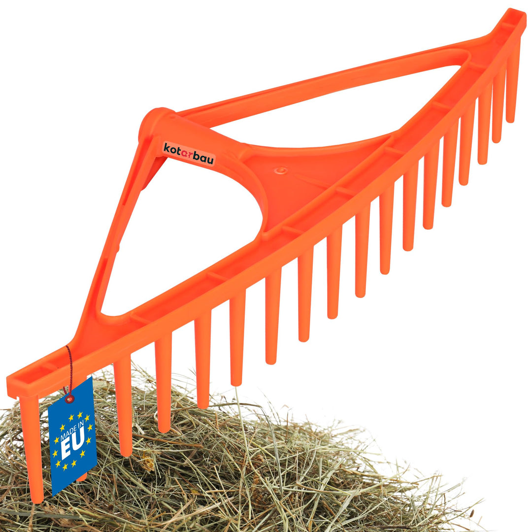 KOTARBAU® Heurechen - 64 cm - ohne Stiel - Laubrechen Kunststoff - für Gras- & Heckenschnitt - 18 Zi