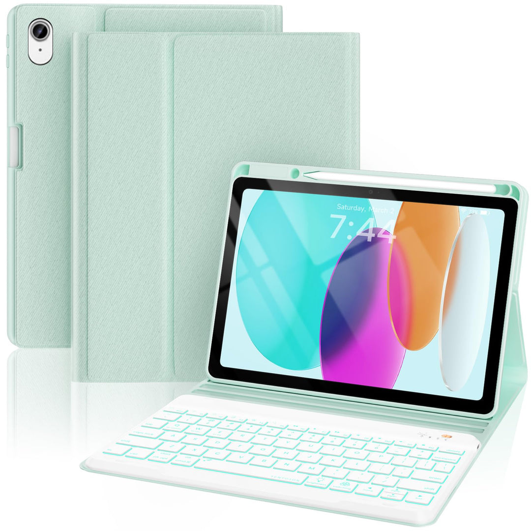OYEEICE Hülle mit Tastatur für iPad A16 11 Generation 2025/10 Generation 2022 (11/10.9 Zoll), Vergrö