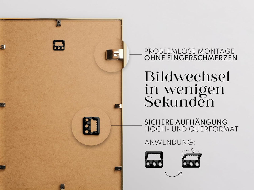 Artower® Bilderrahmen Gold Metall Dünner Rahmen für 40x60 cm | Posterrahmen Gross Collage | Picture