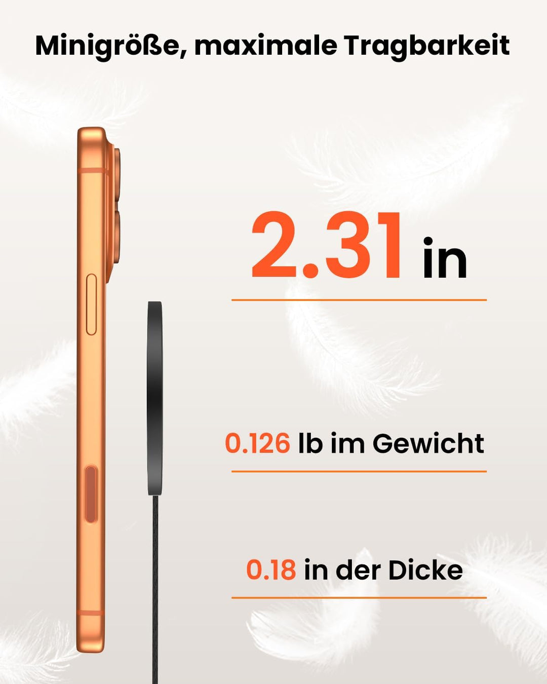 GEEKERA 25W magnetisches Schnellladegerät: Ultradünnes Flaches Wireless Charger für Apple MagSafe iP