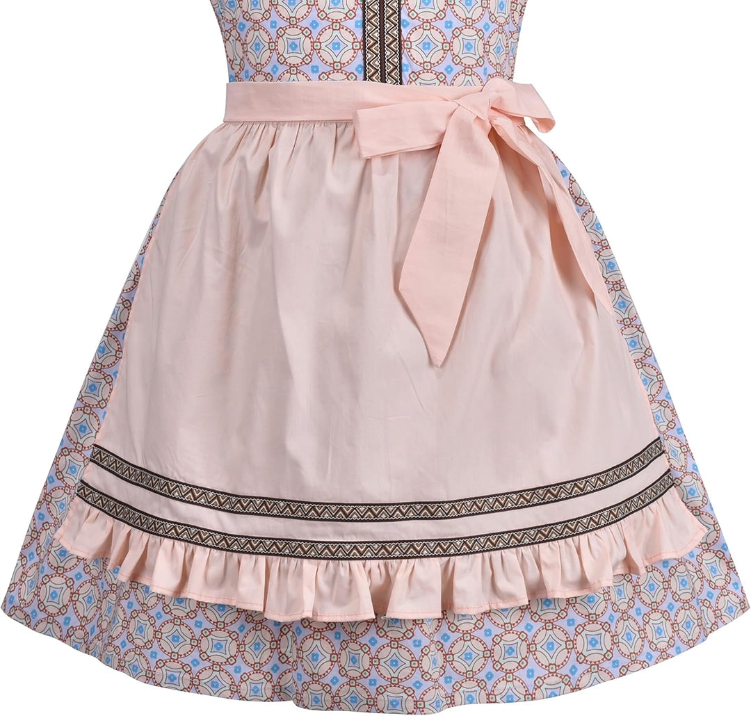 Sunny Fashion Mädchen Deutsche Dirndl Kleid Kostüme Zum Bayerisches Oktoberfest Jahrgang Rosa Gr. 11