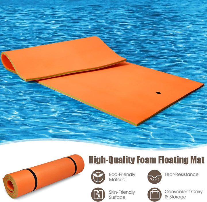 GOPLUS 350 × 183cm Wasserhängematte, Aufrollbare Schwimmmatte für 4-6 Personen, Schwimmende Wasserma