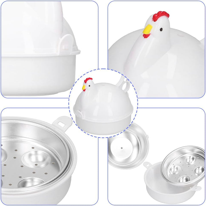 Mikrowellen Eierkocher, Eierkocher für Die Mikrowelle 4 Cup Egg Pan Hühnerform Mini Dampfkessel Eier